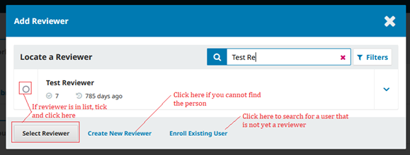 Add reviewer pop-up